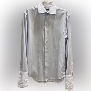 Atelier Prive Button Down Men’s Long Sleeve Shirt 39/15 French Cuffs Striped